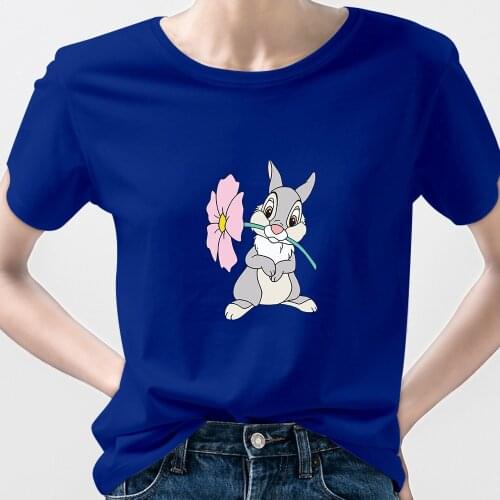 Bambi Disney Summer 2021 Trend Femme Vetement Bamby Tshirt Women Crewneck Fashion Harajuku Multicolor Tee shirt Dropship