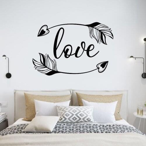 Love arrow Vinyl Wall Sticker Quote love family bedroom Decor Kids Room Wall Stickers removable Art home decorstion Mural Z257