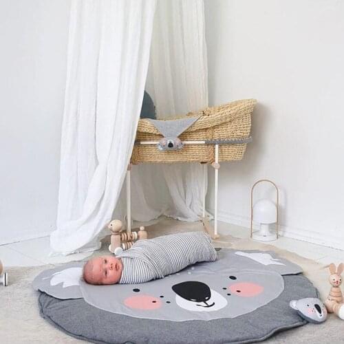 INS Models Hot Sale Cartoon Cotton Childrens Crawling Mat Koala Game Mat Round Carpet Childrens Room Decorations