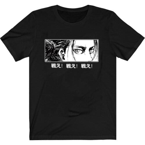 Attack on Titan AOT T-Shirt Men Cotton T Shirt Anime Eren Tatakae Clothes Tops Tees Camiseta Camiseta
