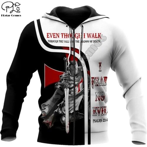 PLstar Cosmos 3d Printed Cross Knights Templar Jesus Armor Men/Women Harajuku Streetwear Funny Hoodies/Sweatshirt/Jacket