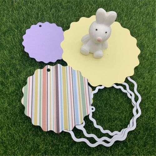 3pc round wave label frame set Metal Cutting dies Scrapbooking Paper Craft Handmade Card DIY Album Punch Art Cutter metal Die