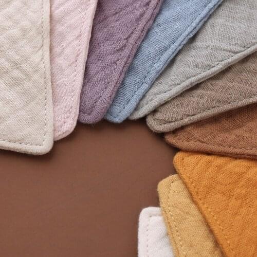 Baby Infant Cotton Bib Newborn Solid Color Triangle Scarf Feeding Saliva Towel Bandana Burp Cloth Boys Girls Shower Gift