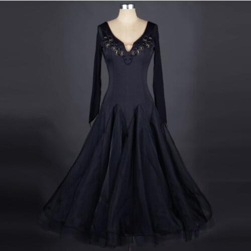 New Ballroom Dance Costumes Sexy Dance Dress for Women Ballroom Dance Dress Long Sleeve Modern Performance Costume Dancing Skirt