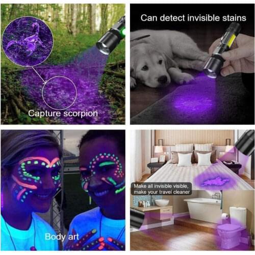 Portable LED Flashlight T6 COB Light USB Rechargeable Flashlight Magnetic Zoom Flashlight 7 Mode Waterproof Emergency Torch