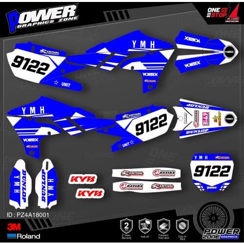 PowerZone Custom Team Graphics Backgrounds Decals 3M Stickers Kit For YAMAHA 2019-2021 YZ250F 2018-2021 YZ450F 001