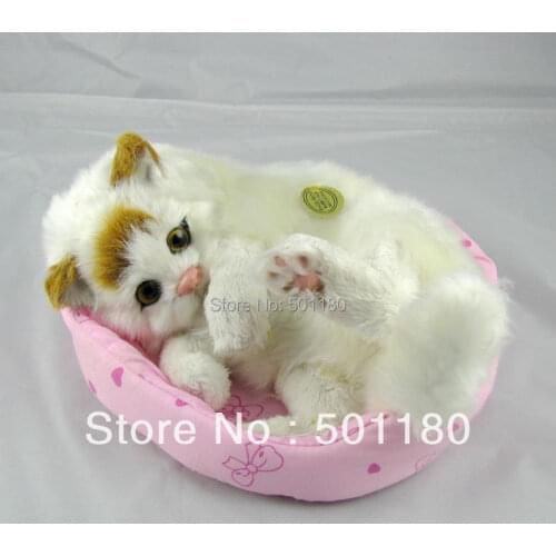 Birthday gift free shipping unique cat toys mini plush cat animated toy cat