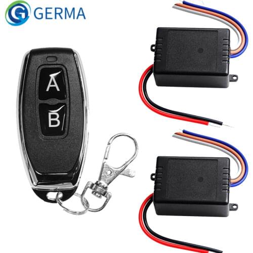 GERMA DC 6V 12V 24V 1CH Wireless RF 433Mhz Remote Control door Lamp Light Controller 1 Relay receiver module+2CH Transmitter