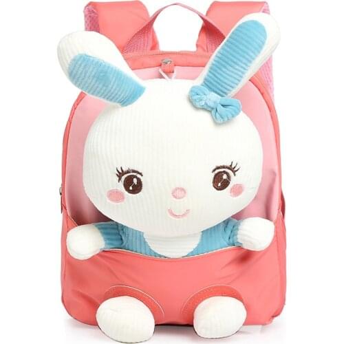 2021 Plush Rabbit girls School backpacks lightweight cute kids backpack Cartoon Small Boy child backpack nylon mochila infantil