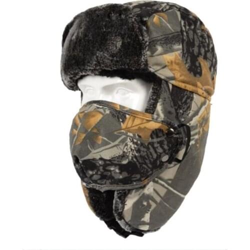 Tactical Camouflage Military Hat Winter Outdoor Windproof Warm Fleece Mask Mountaineering Hat Fishing Bucket Hat Hunting Hat