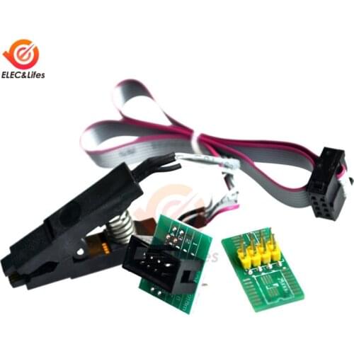 SOIC8 SOP8 Test Clip Connectors For EEPROM 93CXX / 25CXX / 24CXX In-circuit Programming + 2 Adapters