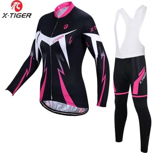 X-Tiger Anti-UV Spring Womens Cycling Clothing 100% Polyester Bicycle Cycling Wear Cycling Bike Clothes Cycling Jersey Set
