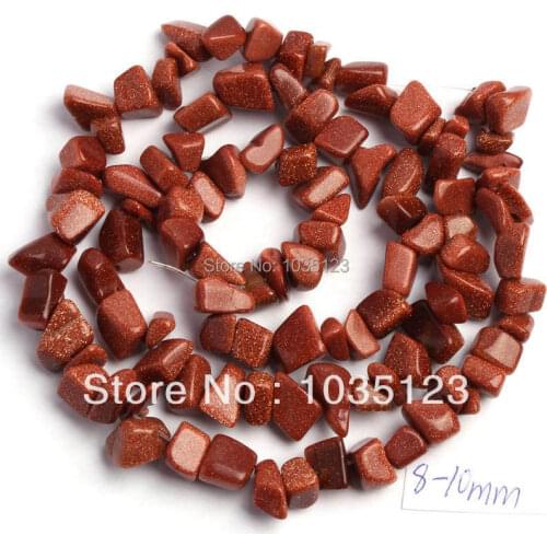 High Quality 5-8mm Gold Sandstone Chip Shape Necklace Bracelet Jewelry DIY Gems Loose Beads 17 Inch w388