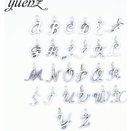 YuenZ 26pcs New Product Antique silver color letter A-Z Charms Pendant Jewelry Metal Alloy Jewelry Marking 10*7mm S117