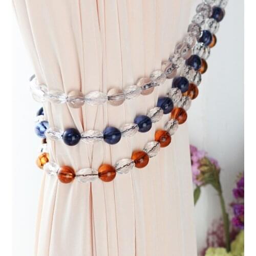 1Pc Crystal Beads Curtains Tieback Buckle Window Tie Back Holder Decoration Curtain Clip Home Decor Accessories for Living Room