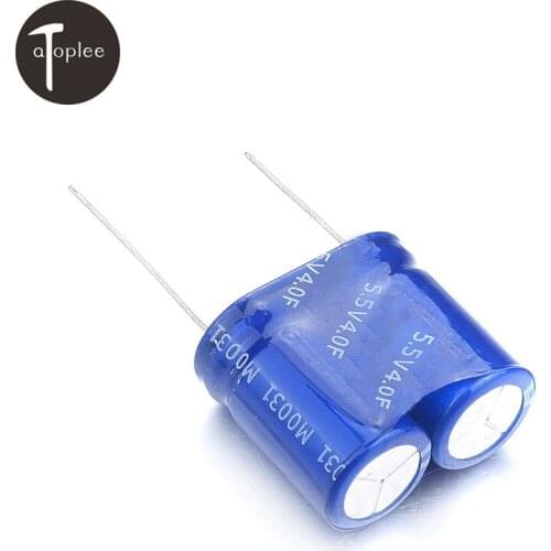 New 1pcs 4.0F 5.5V 2Pin Super Capacitor Combination 13x26x23mm for CMOS RAM VCR Radio TV Telephone Data Recorders LED Lamps