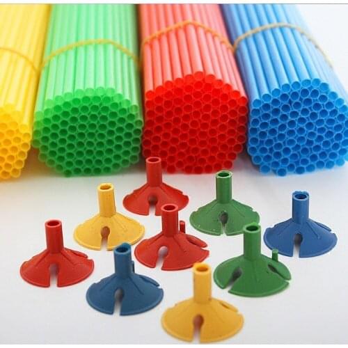 10Sets 40cm Balloons Holder Sticks With Cup Latex Balloon Stick White PVC Rods Birthady Wedding Party Decoration Supplies