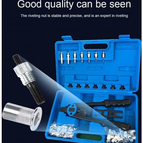 110PC M3-M8 Manual Rivet Gun Rivet Nut Gun Drill Threaded Nut Riveting Machine Adapter Riveting Tool Insert Nut Pull Rivet Tool
