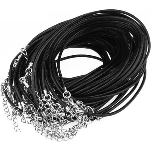 30 X Wax cotton cord necklace pendant necklace chain 2mm + Clasp