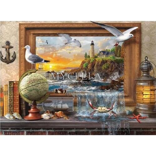 Full Diamond Embroidery Birds Lighthouses Ocean 5d Diy Diamond Painting Stitch Home Decor Art Mosaic Gift Wall Stickers Posters