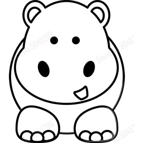 Hippo Design Car Decals Cute Animals Hippo Car Stickers to Protect Animals and Protect Nature Decorative Car H111