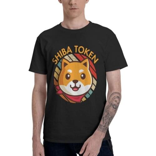 Shiba Inu Token Crypto Hodler Dogecoin T Shirt For Men 100% Cotton T-shirts Fashion Tshirt Short Sleeve Cryptocurrency Dog Tee