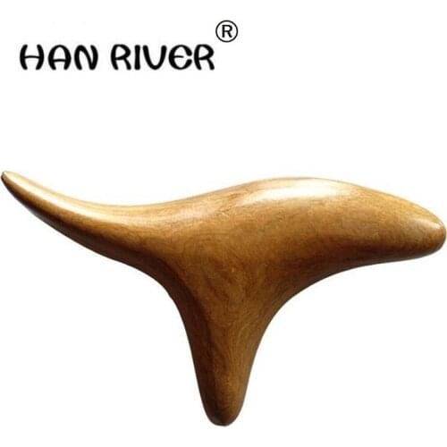 HANRIVER High quality Camphor wood trigonometric massage cone wooden massage stick gua sha board acupuncture stick hot selling