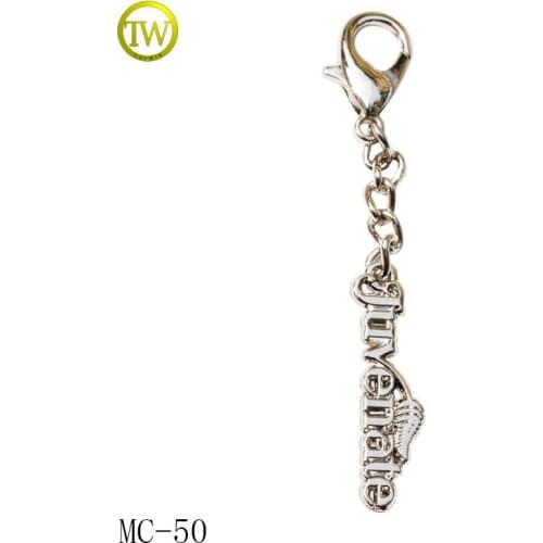 Custom silver key chain metal chain hang tag metal logo label for bags