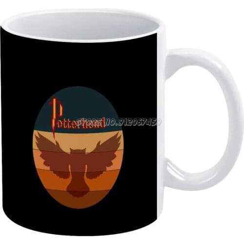 Red Owl Silhouette Coffee Mugs Ceramic Personalized Mugs 11 Oz White Mug Tea Milk Cup Drinkware Travel Mug Bad Wizard Wizard Wiz