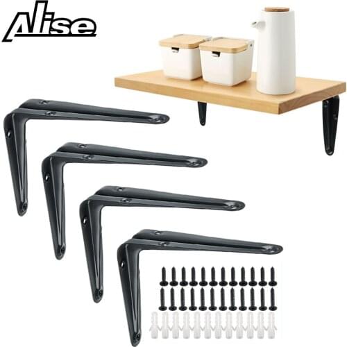 4Pcs Shelf Bracket Corner Brace Support Shelves Heavy Duty Stainless Steel Floating Brackets Wall Hanging,6/8/10-Inch