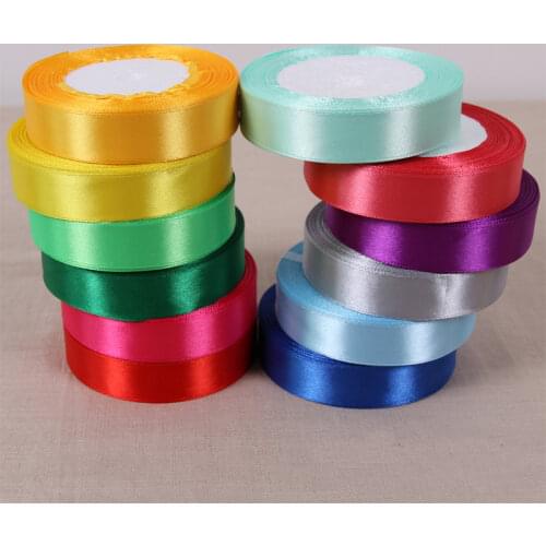 2CM Wide Satin Fabric Ribbon Chrismas Wedding Decoration Box Gift Wrapper Cake Flower Package Silk Ribbons Hand DIY Accessories