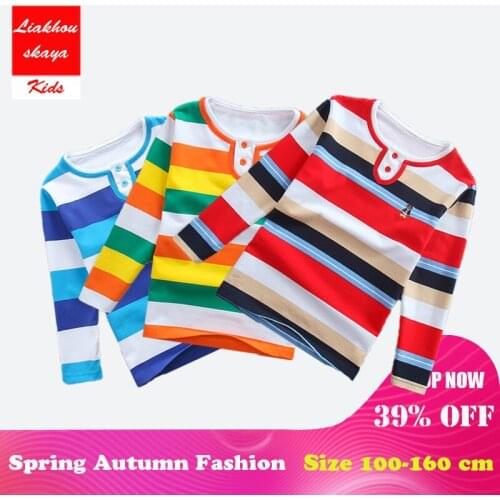 Liakhouskaya Brand Boys Tops 2018 New Long Sleeve Striped Polo Shirts For Boys Clothes Kid Boys T-shirt Us T-shirt Clothes 2-16T