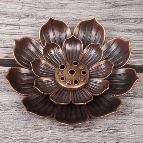 Alloy Incense Burner Mini Incense Stick Stand Aromatherapy Incense Burner Temple Teahouse Home Decoration Lotus Incense Holder