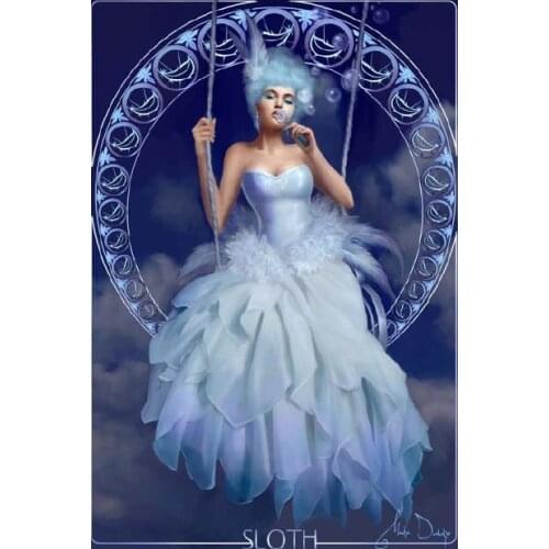 Top Quality popular spiritual precision printing counted cross stitch kit seven deadly sins sloth