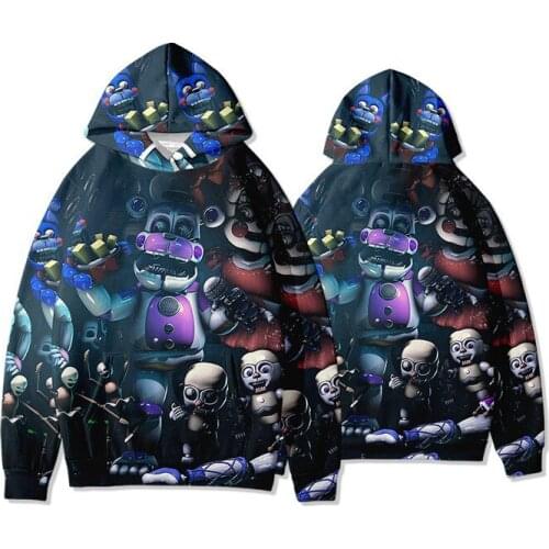 Newest Kids Hoodies Sweatshirt Five Nights Clothing Spring Autumn Harajuku Bear FNAF Hoodie Boys Pullovers Oversized