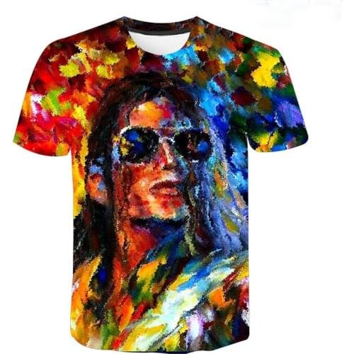 Summer New Michael Jackson 3D T Shirts Casual Streetwear Boy Girl Kids Fashion Short Sleeve Men Women Children Printed Tops Tee