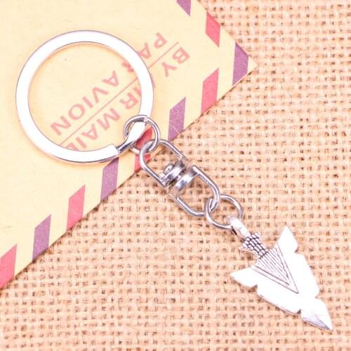 New Fashion Keychain 28x15mm indian arrowhead dagger Pendants DIY Men Jewelry Car Key Chain Ring Holder Souvenir For Gift