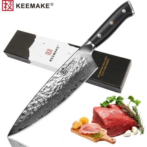 2018 new SUNNECKO Professional 8" Chef Knife Damascus Steel Japanese VG10 Blade Kitchen Knives G10 Handle Sharp Cooking Tools