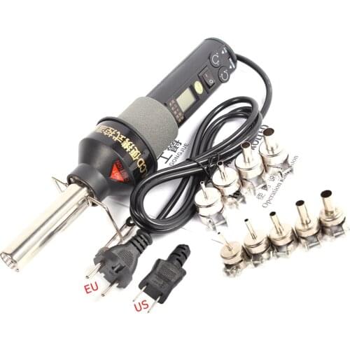8018LCD 110V / 220V 450W LCD Display Temperature Adjustable Hot Air Gun Desoldering Soldering Station With 9pcs Heat Air Nozzles