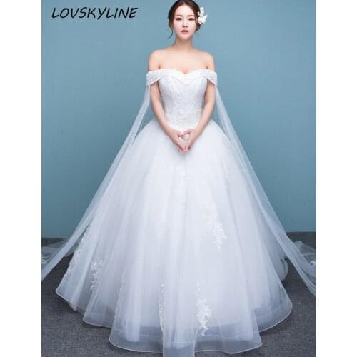 Vestido De Noiva Sexy Boat Neck Princess Wedding Dresses Floor length Appliques Beaded with Veil 2 in 1 Lace Bridal Gowns