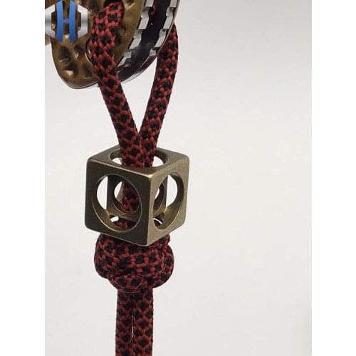 CNC Production Six-faced Exquisite Brass Knife Beads Pendant Umbrella Rope Pendant Flash Pendant DIY Accessories Paracord Beads