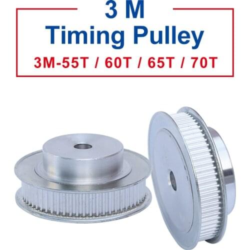 Timing Pulley 3M-55T/60T/65T/70T Aluminum Material Belt Pulley Process Hole 6/10mm Slot Width 11mm For Width 10mm 3M-Timing Belt