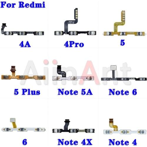 Volume Side Switch on off Button Key Power Flex Cable For Xiaomi Redmi Note 4 5 6 4A 4x 5A 6A Plus Pro