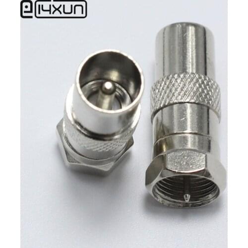 3pcs Inch F Male Plug to RF TV Male Plugs 9.5 TV General Head Inch Plug RF Revolution Connector Antenna adapter