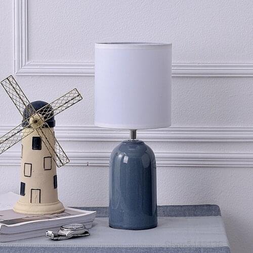 Nordic Ceramic Cloth Table Lamps for Bedroom Bedside Study Office Living Room Decoration Modern Desk Lamp Indoor Stand Lights