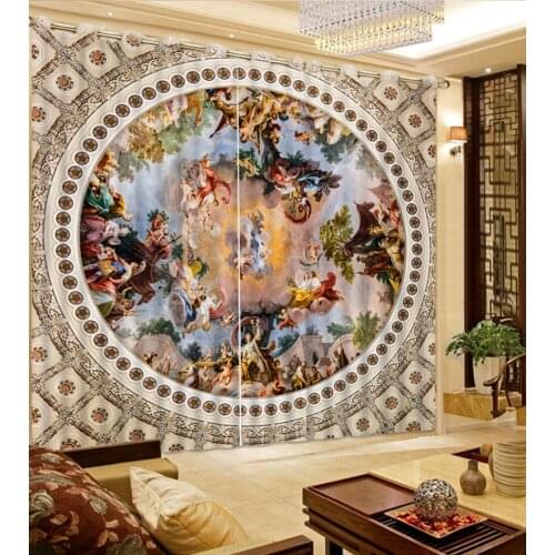 Modern curtains for living room European architectural angel european curtains fashion home decor