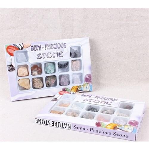 Sporadic 12PCS/Set Natural Crystal Rough Ore Specimen Raw Mineral Semi Stone for Collection Lovers Fans Home Decor