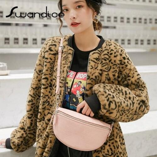 Chain Houndstooth Plaid Chest Waist Belt Bum Packs Saddle Crossbody Shoulder Bags Women Female Handbags Purses Crocodile 2020