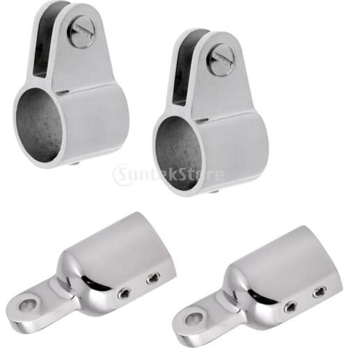 Boat Bimini Top/ Canopy 316 Stainless Steel 22mm 2pcs Tube/Pipe Eye End Cap & 2pcs Clamp Jaw Slide