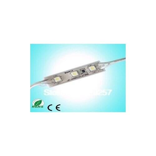 100pcs/lot DC12V waterproof 3pcs 3528 SMD led module 45*12*7mm white/warm white/red/green/blue/yellow